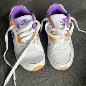 Nike Kids Sneakers - White, Purple, Orange Accents